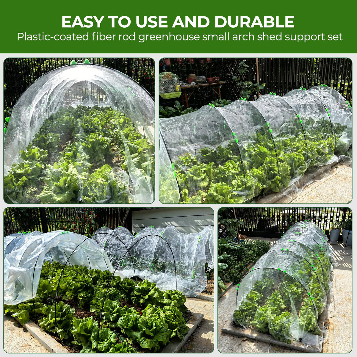 MQHUAYU row cover clips secure protective fabric.