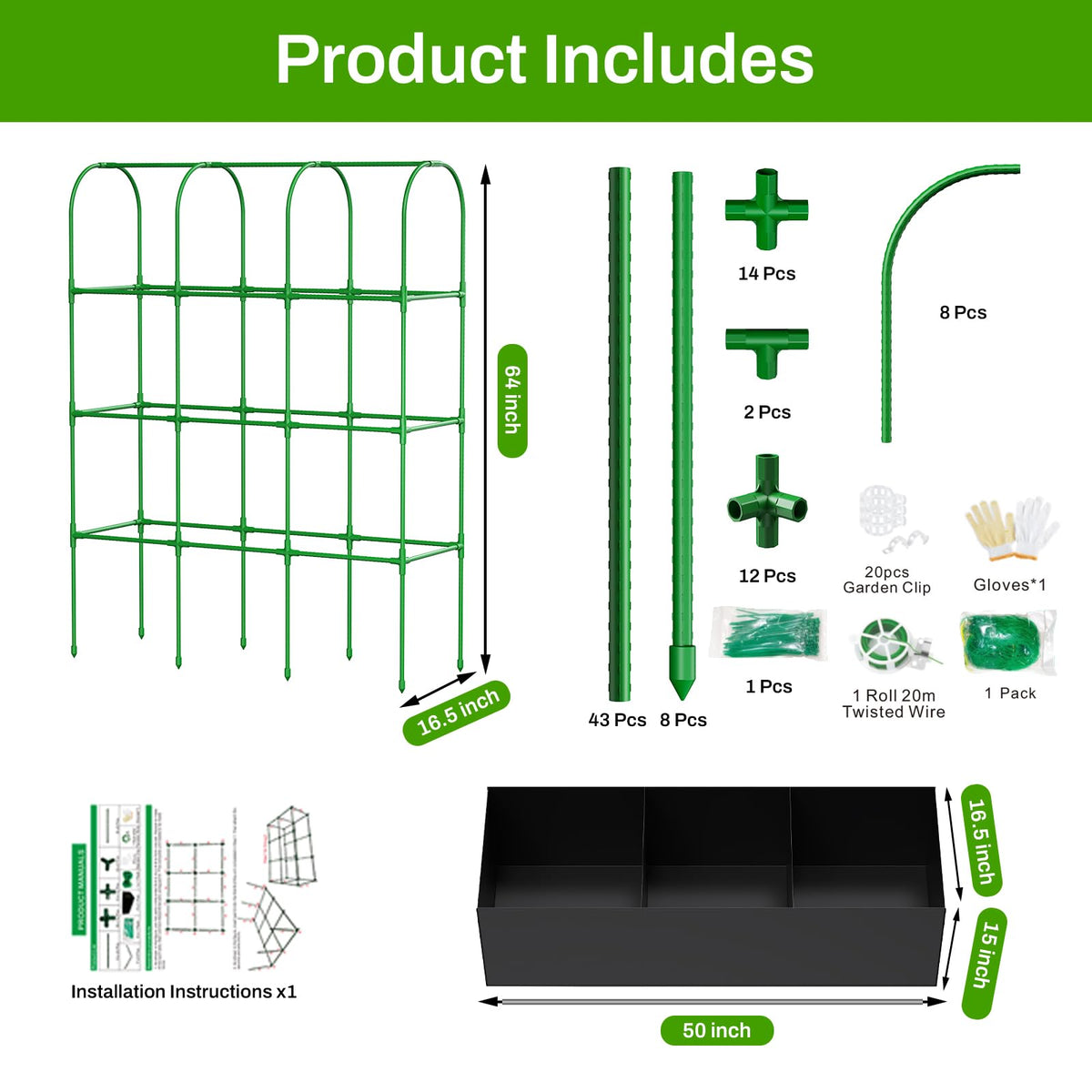 MQHUAYU rust-resistant steel trellis stands up to wind and sun