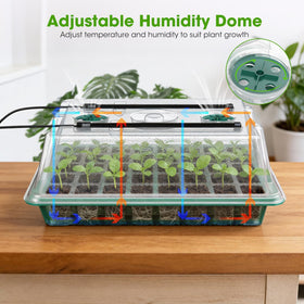 MQHUAYU seed starter tray vented lid enables precise humidity control.
