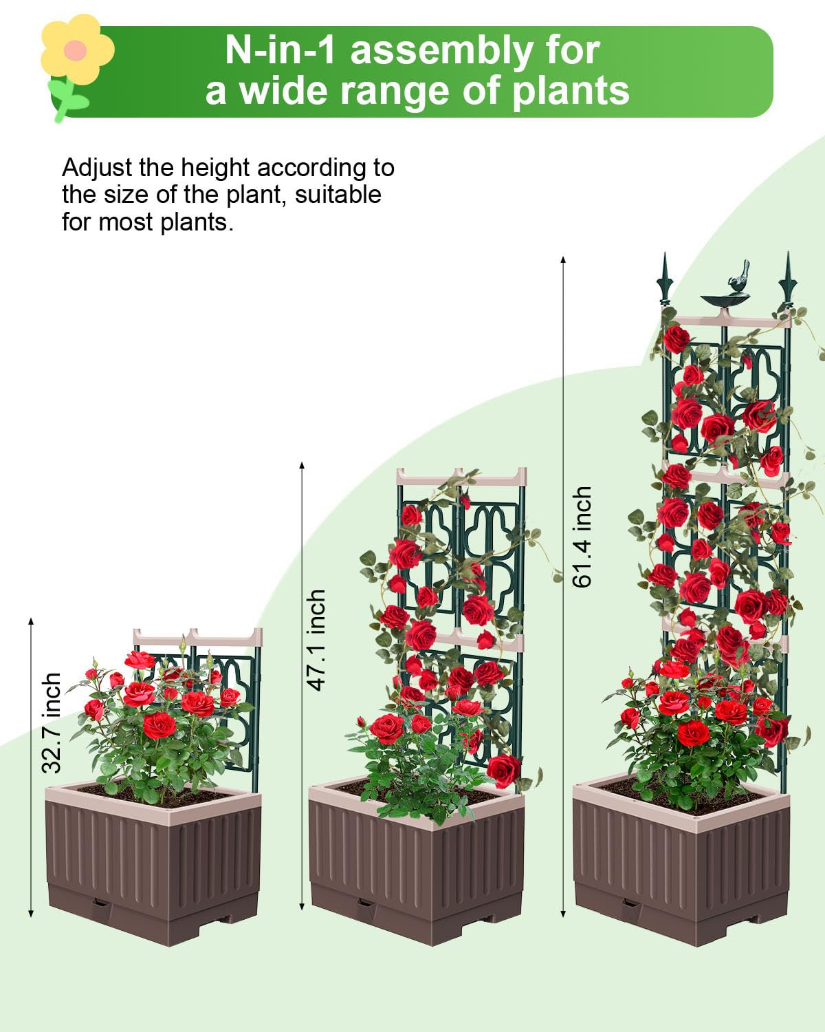 MQHUAYU self-watering reservoir keeps soil moist for roots.