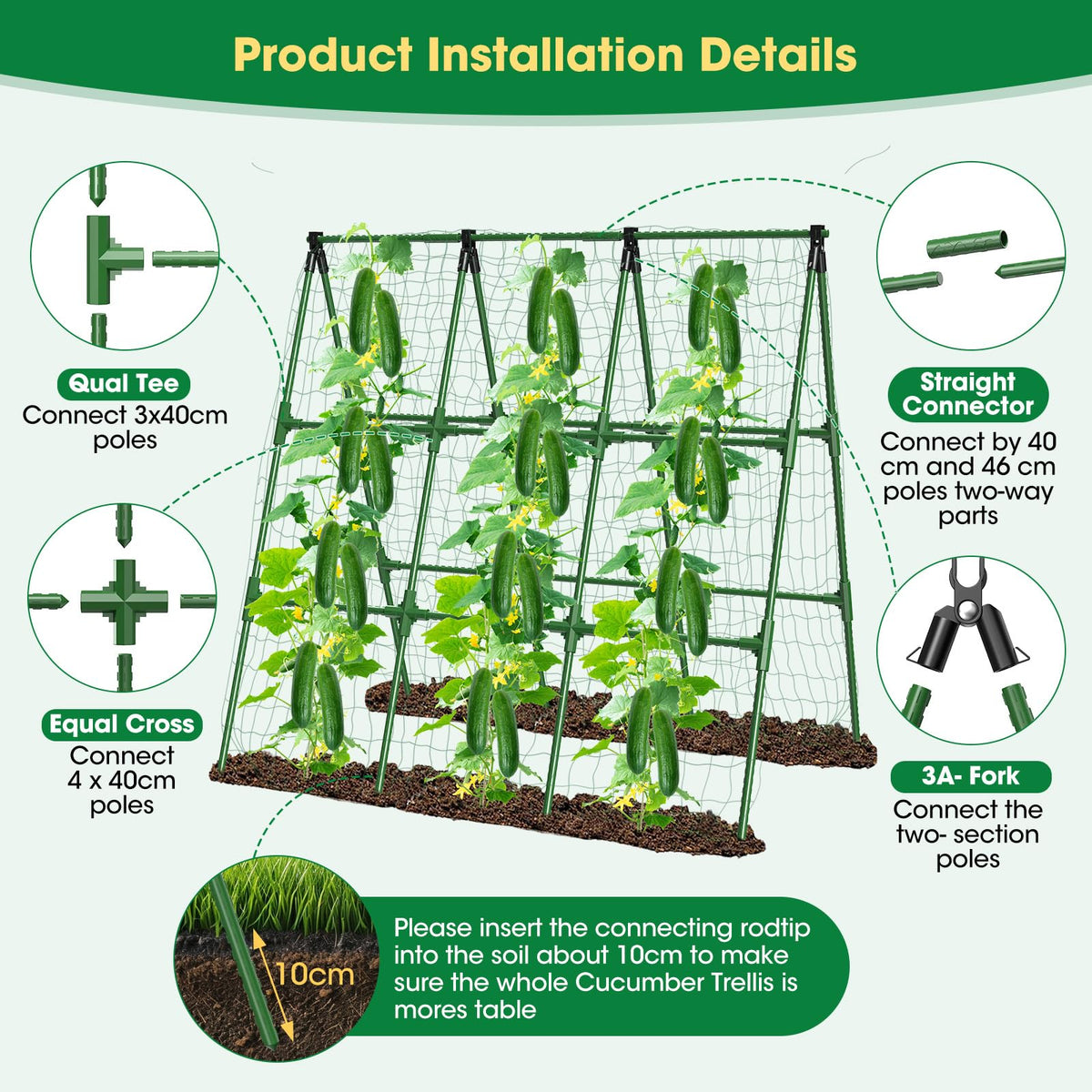 MQHUAYU snap-fit connectors enable tool-free assembly for quick garden setup.