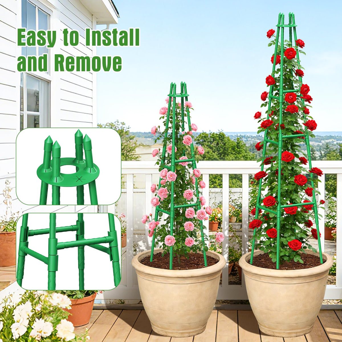 MQHUAYU textured side rails guide vines without extra ties.