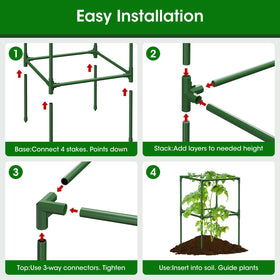 MQHUAYU tomato cage spacious design promotes full sunlight and air circulation.