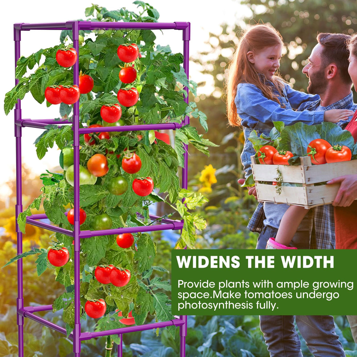 MQHUAYU cage measures 13.7x13.7x41.73 inches for tall plant support