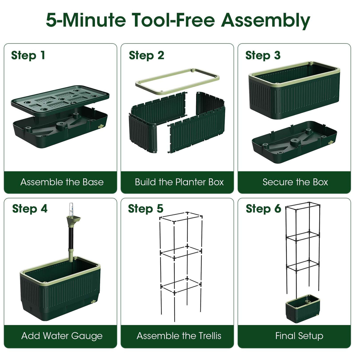 MQHUAYU two-pack planter bundle with gloves and clips for easy use.