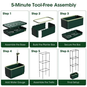 MQHUAYU two-pack planter bundle with gloves and clips for easy use.