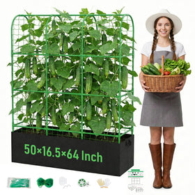 MQHUAYU U-Shape Cucumber Trellis 64-inch frame supports heavy vines for healthier outdoor yields