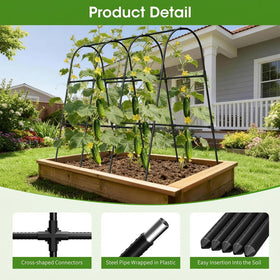 MQHUAYU U-shape garden trellis provides stable two-sided planting support.