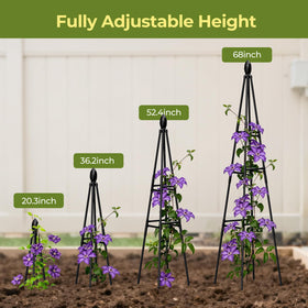 MQHUAYU adjustable-height trellis adapts to different plant growth stages.