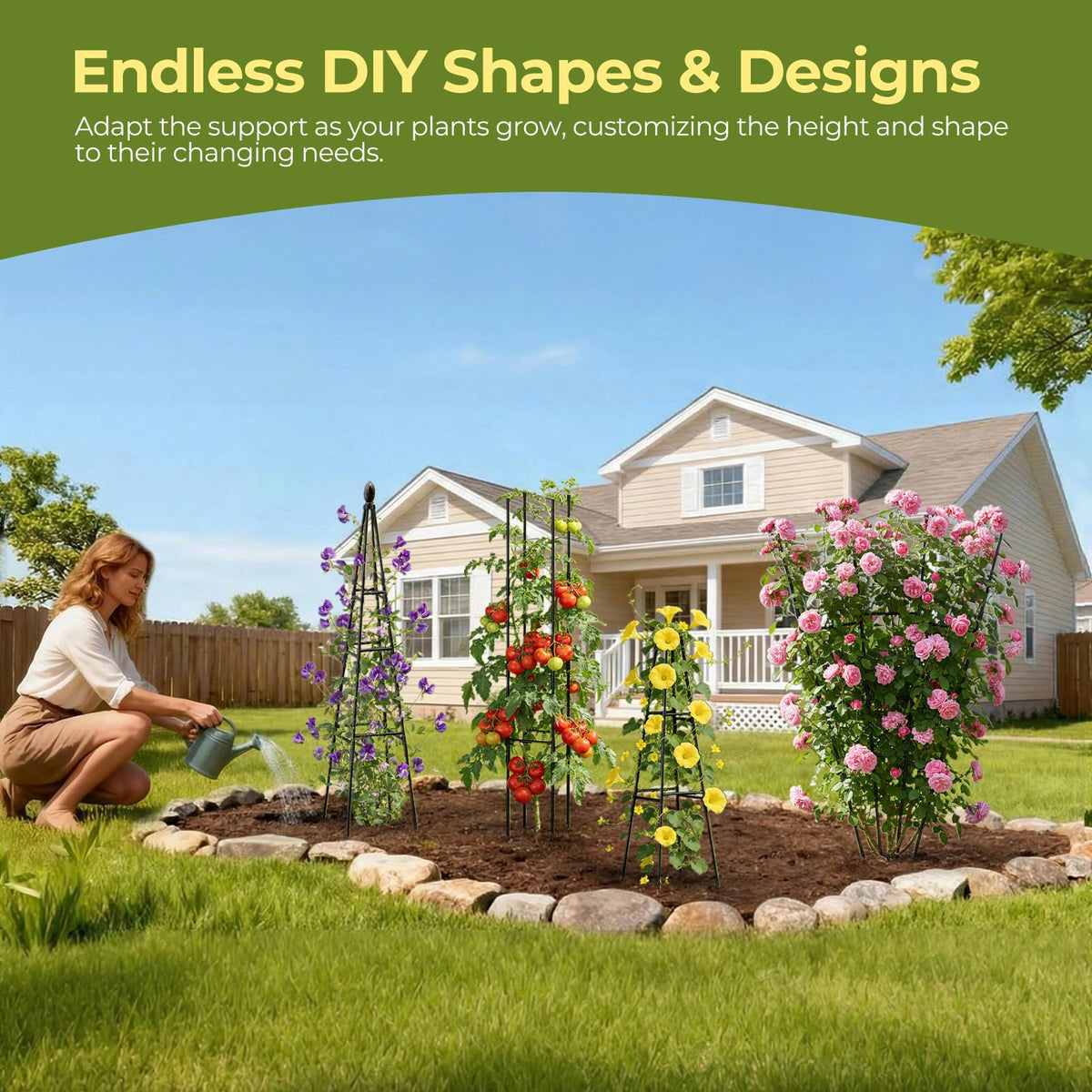 MQHUAYU climbing plants support with easy-install clips keeps setup simple.