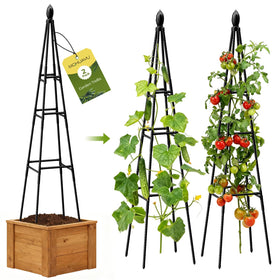 MQHUAYU garden trellis stands 68 inches tall to support vertical plant growth.