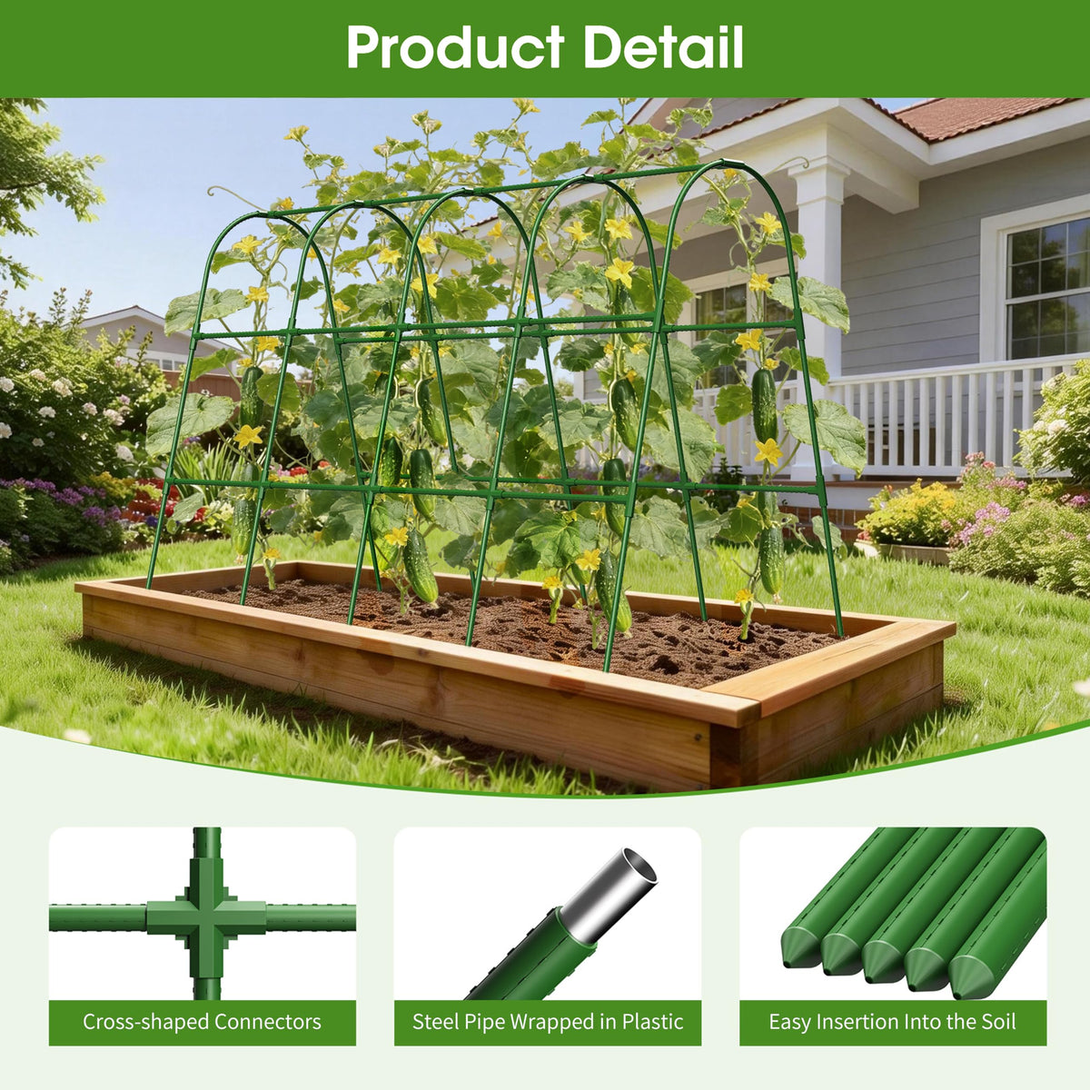 MQHUAYU garden trellis shows stable arch design for dense vine growth