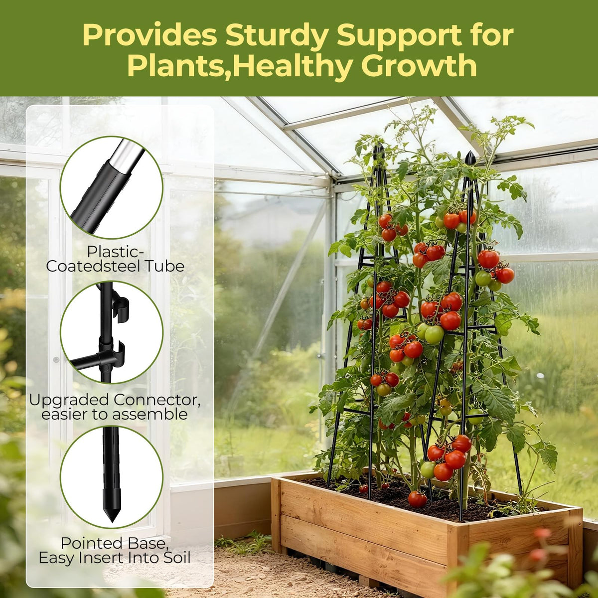 MQHUAYU obelisk trellis is waterproof and rustproof for outdoor durability.