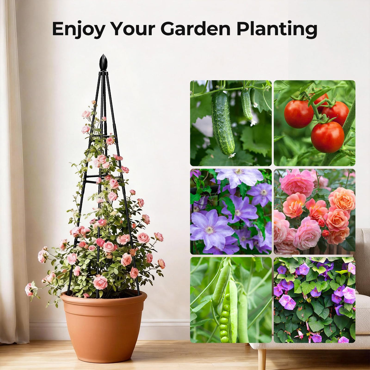MQHUAYU versatile garden accessory blends with flowers and greens.