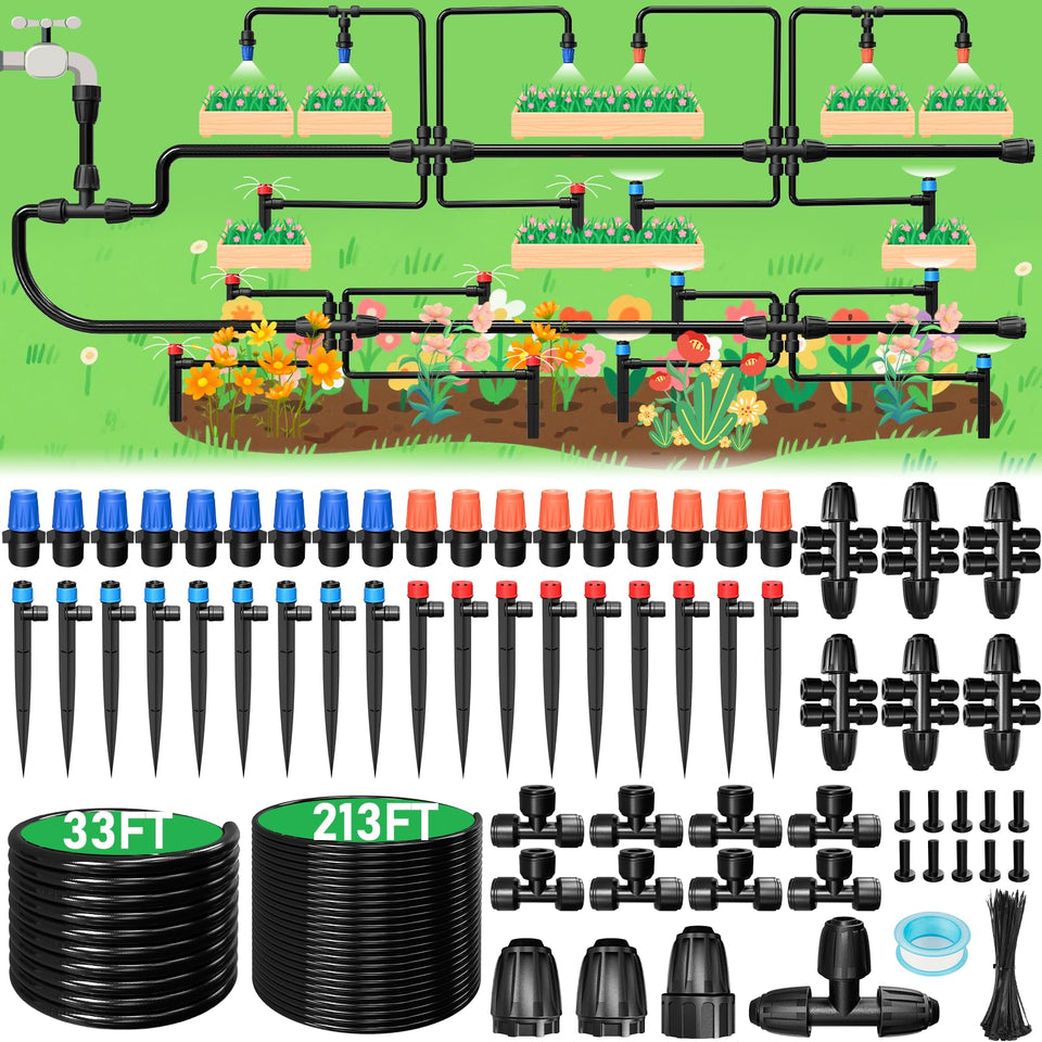MQJIAZHI 246FT drip irrigation main tube for efficient garden watering
