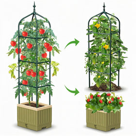 MQJIAZHI 71-inch raised bed with trellis for versatile vertical gardening