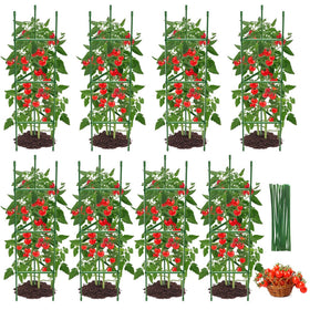 MQJIAZHI 8PCS tomato cages with adjustable height support thriving plants in pots