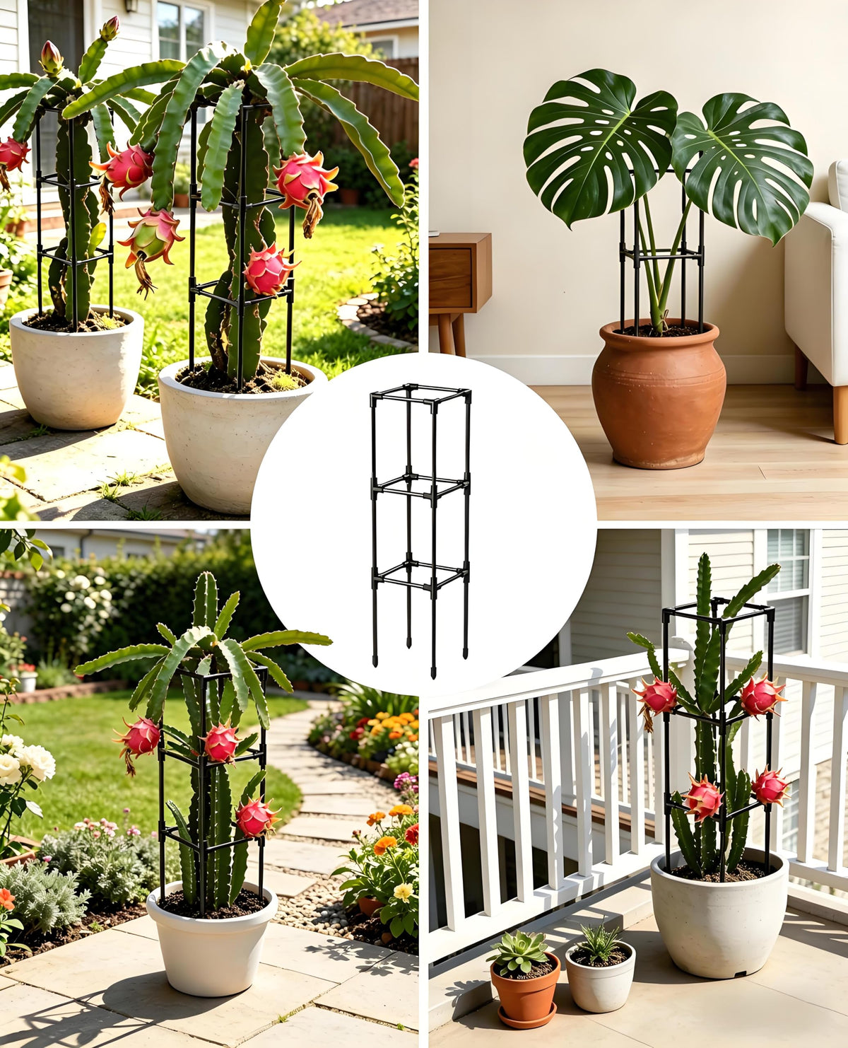 MQJIAZHI compact indoor trellis for potted plants in small spaces.
