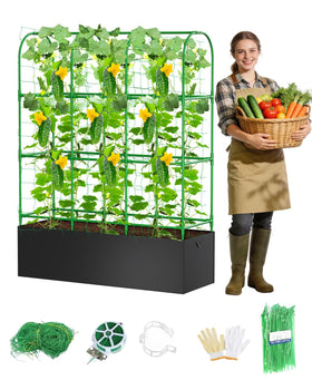 MQJIAZHI cucumber trellis with 4-arch structure offers durable support for climbing vegetables.