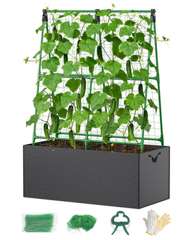 MQJIAZHI cucumber trellis with adjustable height supports climbing vines outdoors.