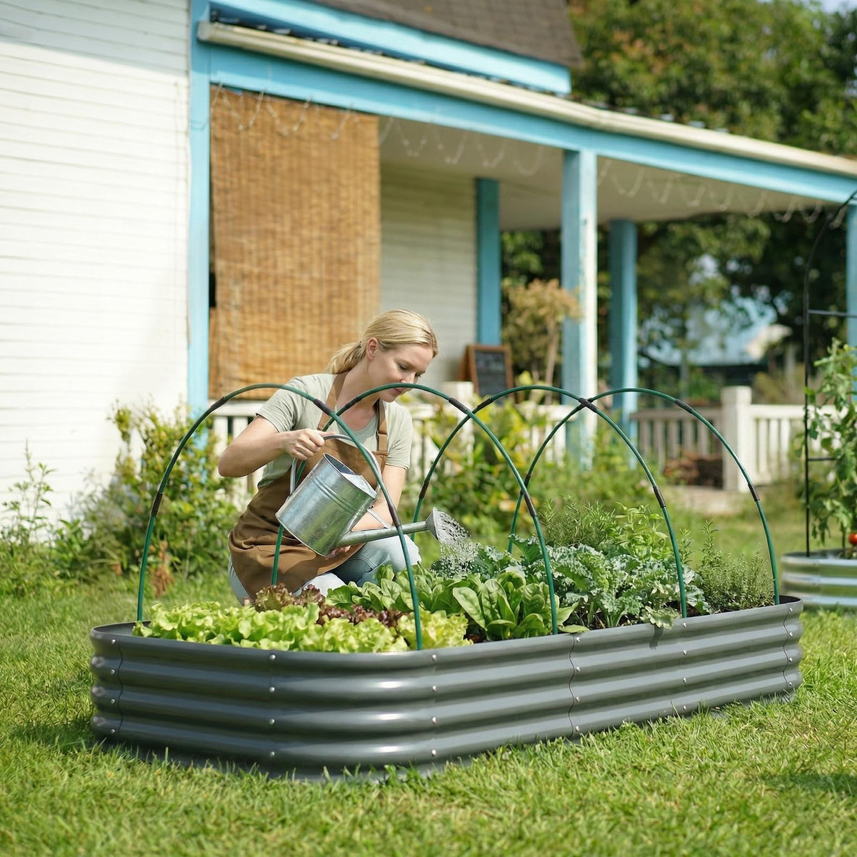 MQJIAZHI DIY plant stake system improves flexibility for beds and tunnels.