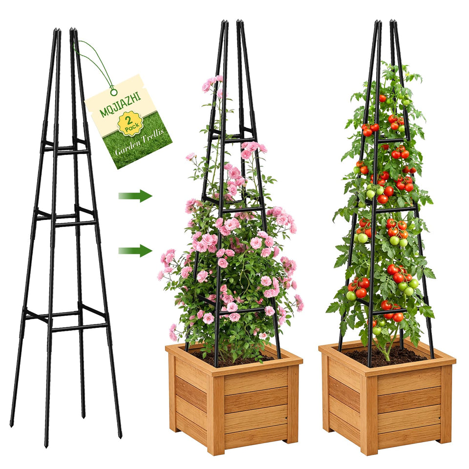 MQJIAZHI Garden Obelisk Trellis tall 63-inch frame supports climbers with stability.