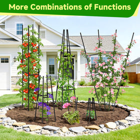 MQJIAZHI Garden Obelisk Trellis outdoor use with rust-resistant coated steel for durability.
