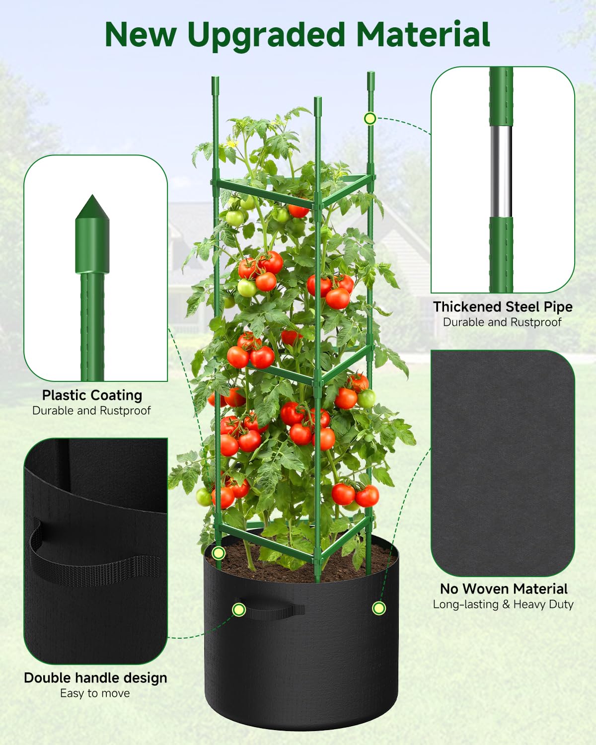 MQJIAZHI 17-gallon grow bags offering ample root space for bigger yields