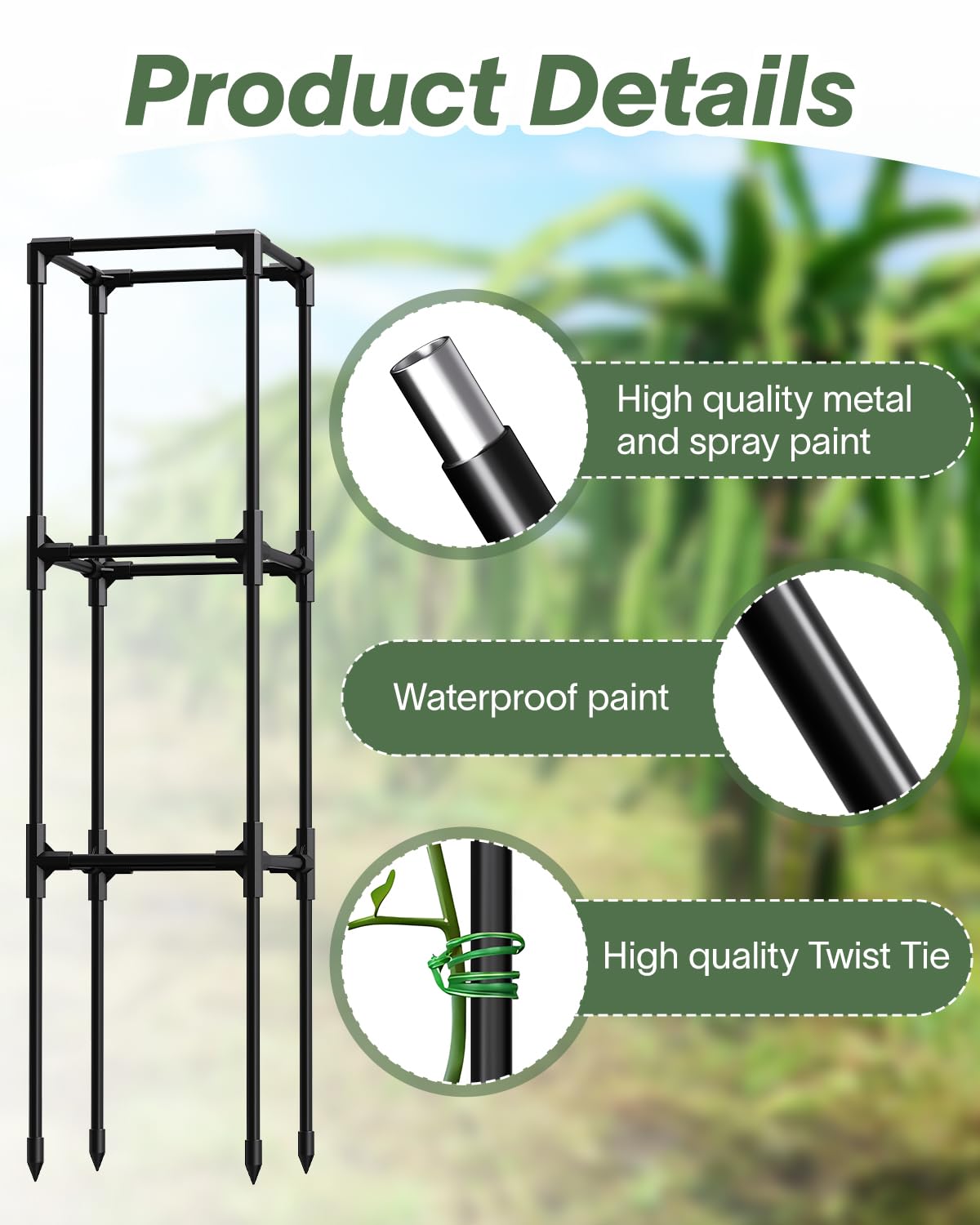 MQJIAZHI indoor-outdoor garden trellis helps plants reach light efficiently.