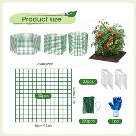 MQJIAZHI metal plant cages protecting a vegetable bed from wildlife.