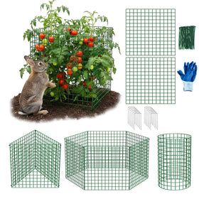 MQJIAZHI plant protectors around vegetables shield against rabbits with sturdy metal mesh