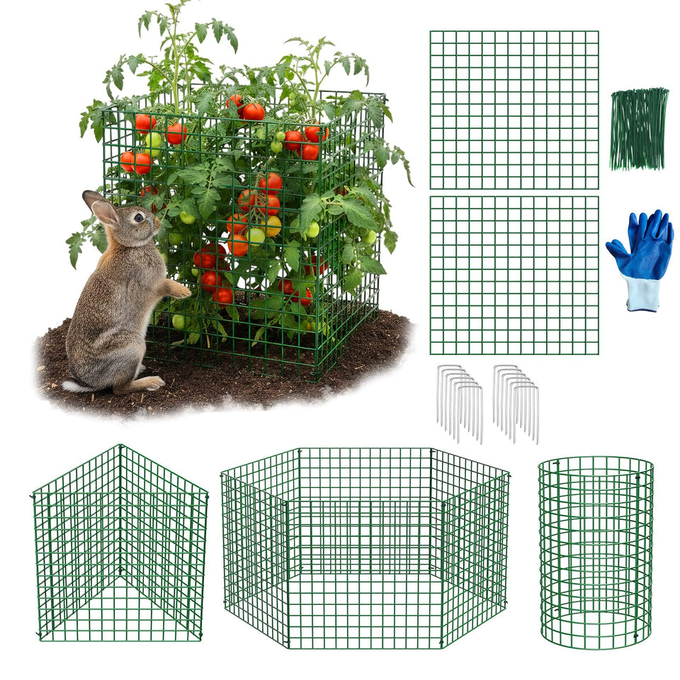 MQJIAZHI plant protectors around vegetables shield against rabbits with sturdy metal mesh