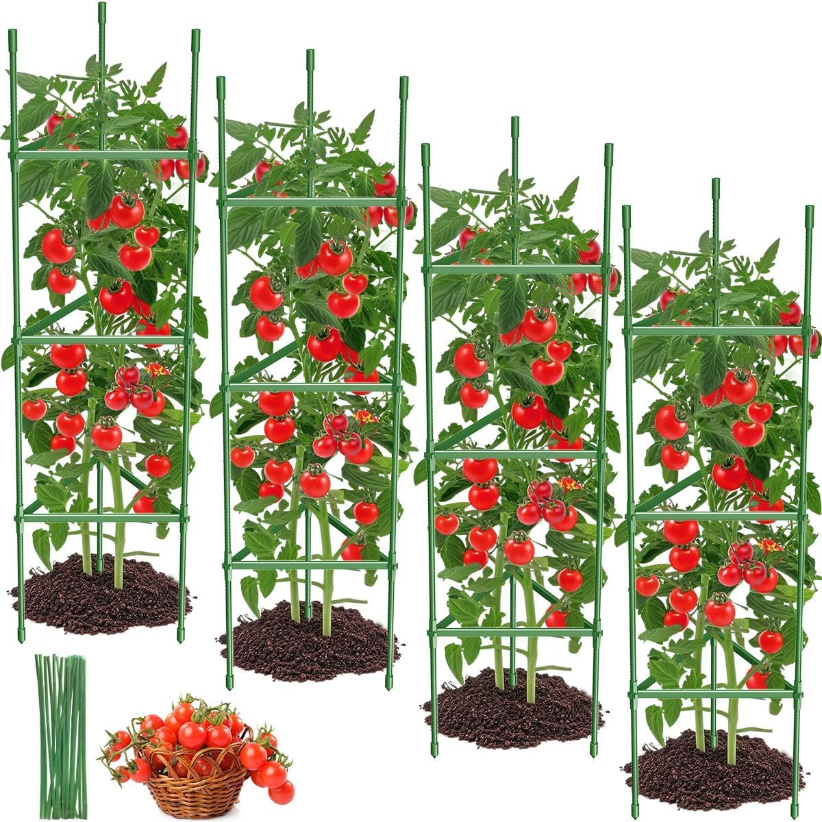 MQJIAZHI tomato cage with adjustable height supports tall plant growth