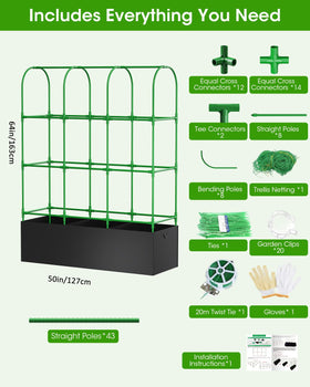 MQJIAZHI garden netting supports neat training of vines and flowers.