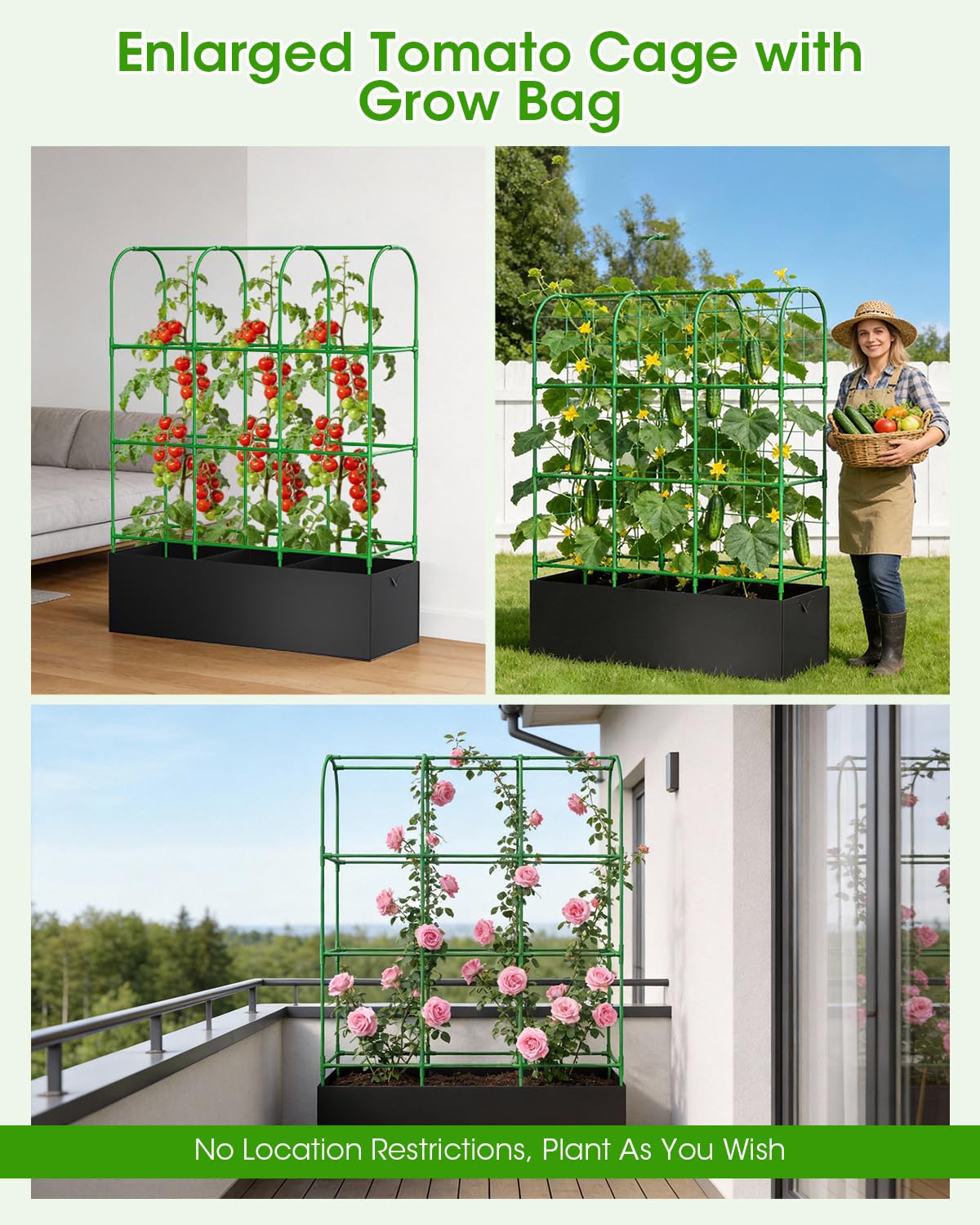 MQJIAZHI U-frame arches provide stable support for diverse climbing plants.