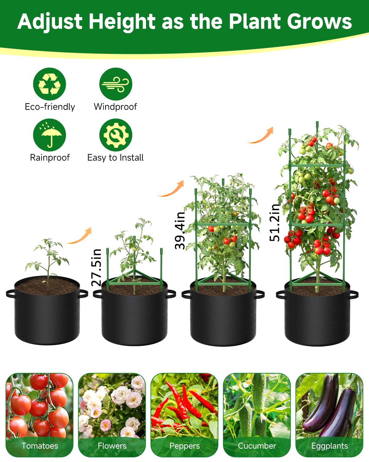 MQJIAZHI vertical triangle trellis promotes space-saving climbing growth