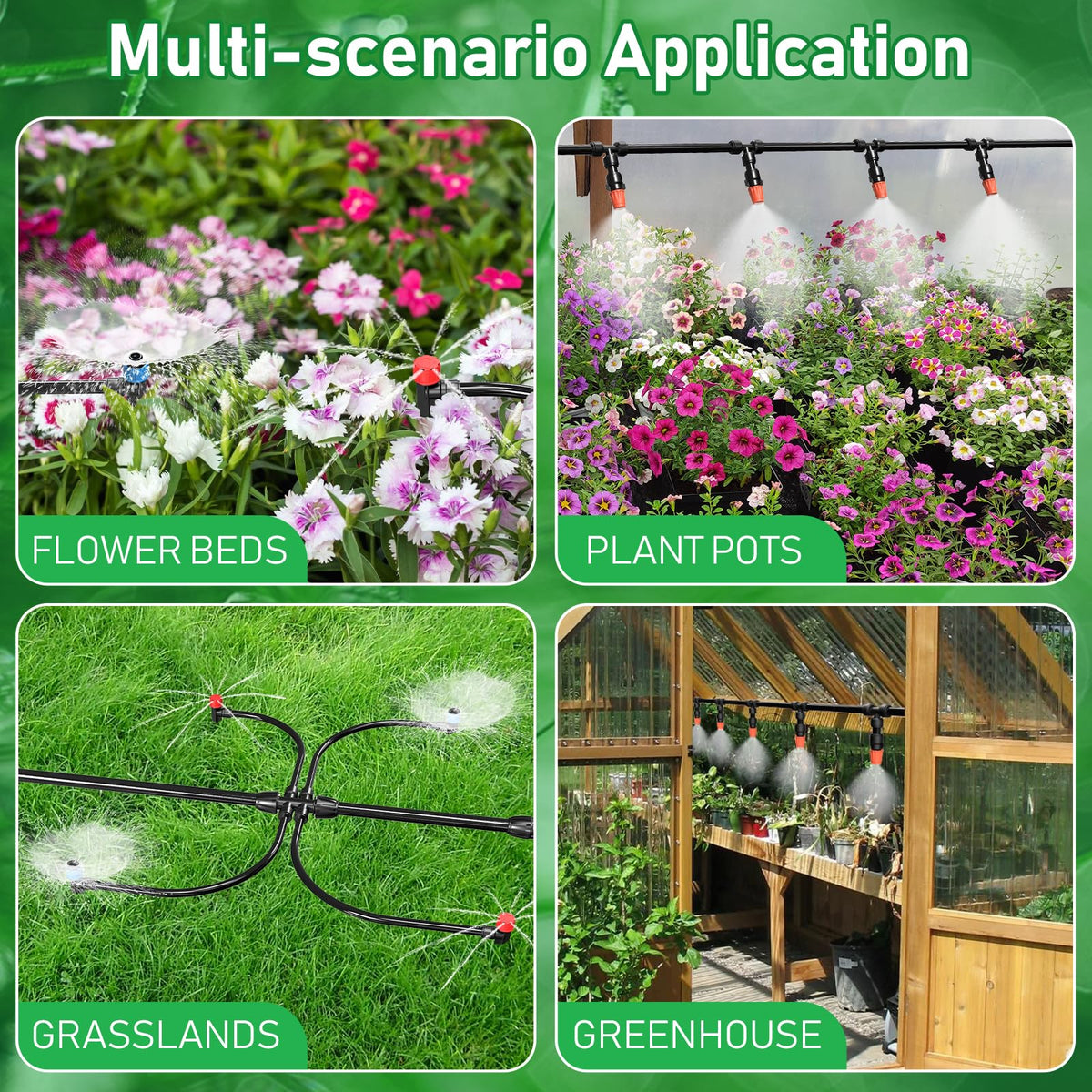 MQJIAZHI versatile irrigation kit for lawns, beds, and greenhouses