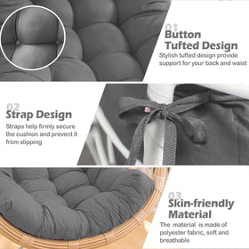 MQK Cushion straps secure the cushion to prevent slips during outdoor lounging.