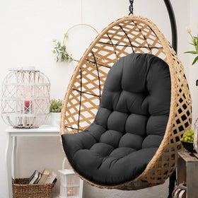 MQK outdoor egg chair cushion with durable straps prevents slipping during lounging.