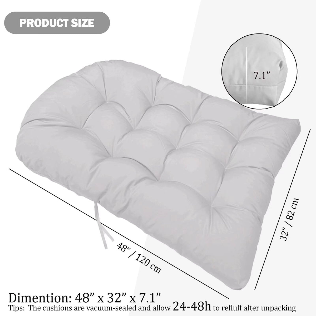 MQK Hanging chair cushion packing and fluffing demo shows easy setup.