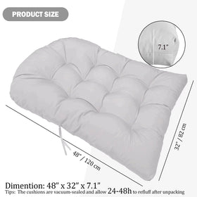 MQK Hanging chair cushion packing and fluffing demo shows easy setup.