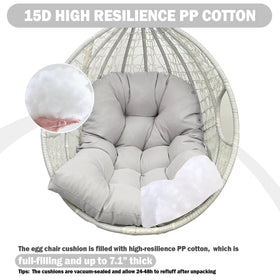 MQK Thick Egg Chair Cushion fabric texture conveys soft, skin-friendly cover.