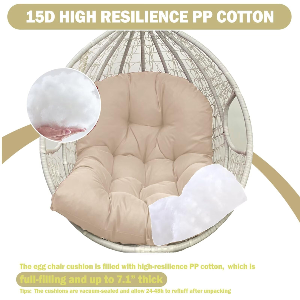 MQK Patio cushion care guide helps maintain fluff and cleanliness.