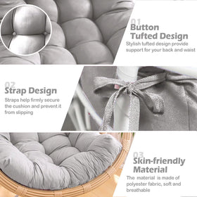 MQK Thick Egg Chair Cushion foam close-up emphasizes high elasticity and refluffing.
