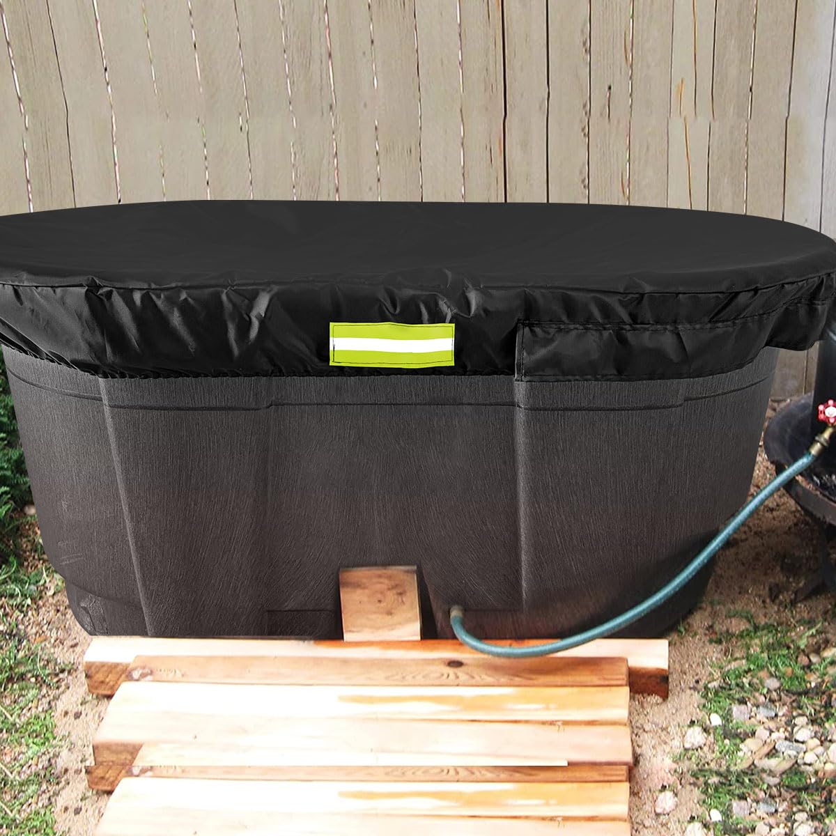 Secure bottom bungee keeps cover fixed during wind and weather