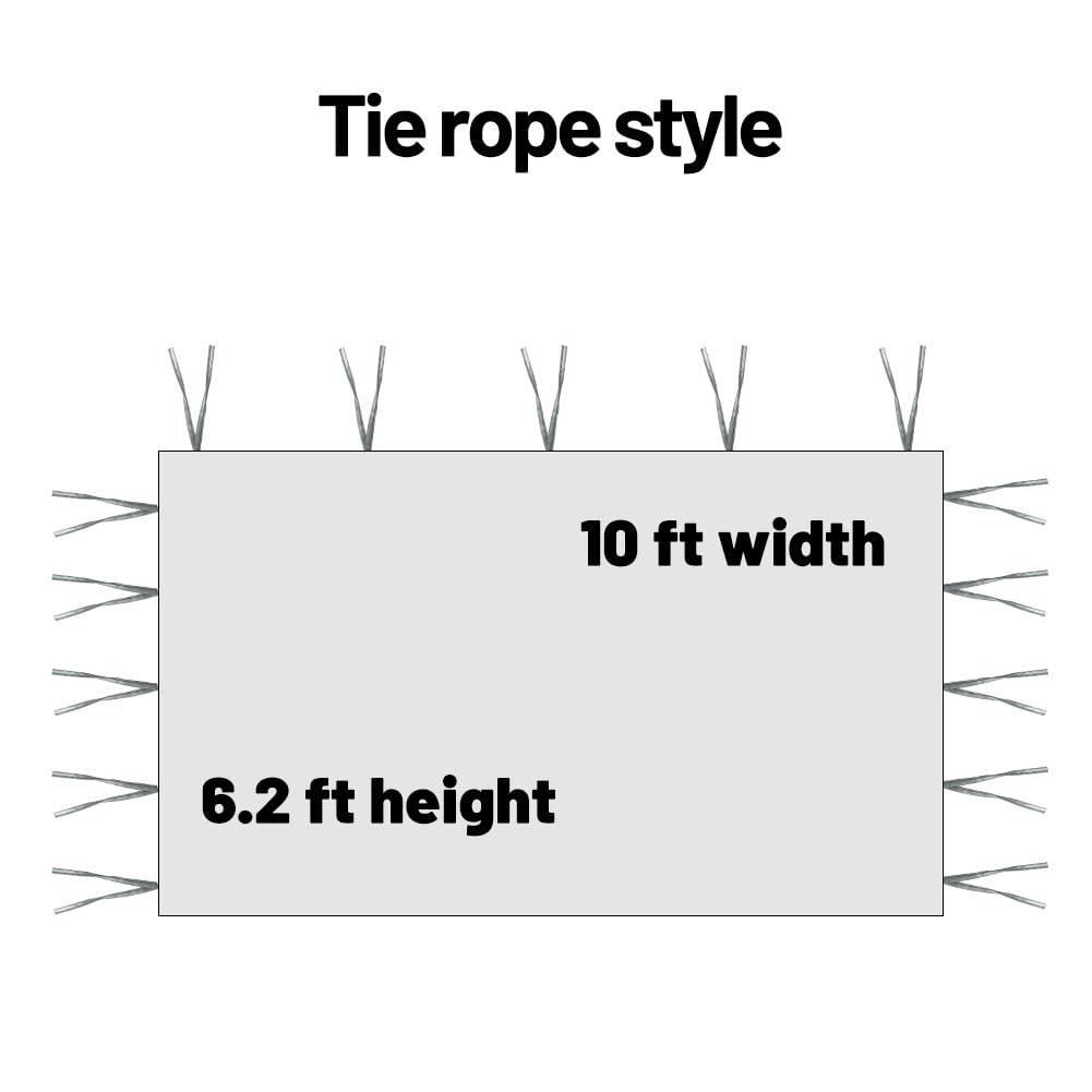MQoutdoor Sidewall installation with diagonal ropes for wind stability