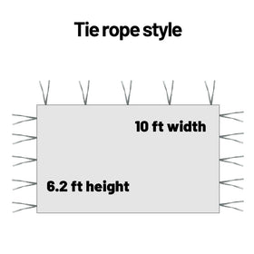MQoutdoor Sidewall installation with diagonal ropes for wind stability