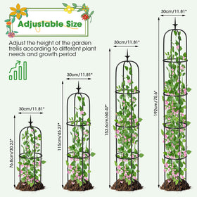 MQUPIN Adjustable-height trellis adapts to plant growth up to 6.3 feet.