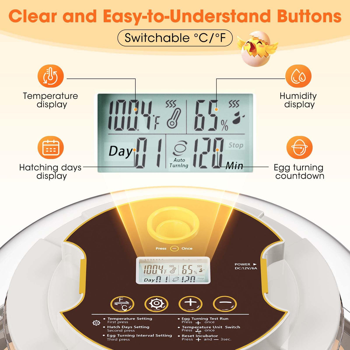 MQUPIN control panel shows temperature and humidity for precise climate.