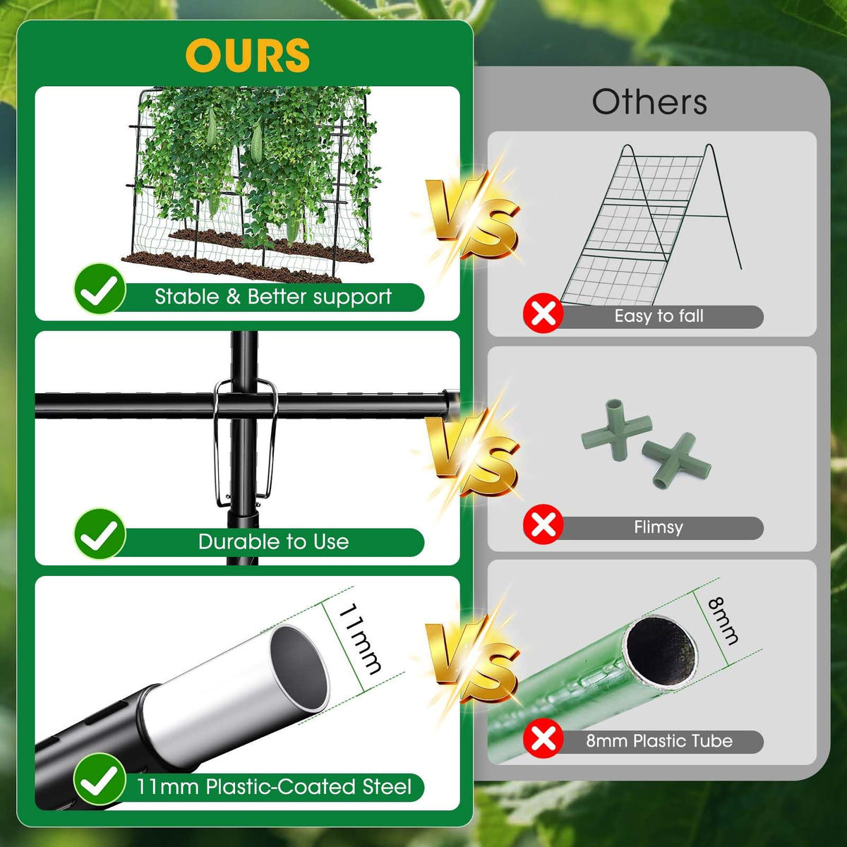 MQUPIN cucumber trellis rustproof coating resists weather